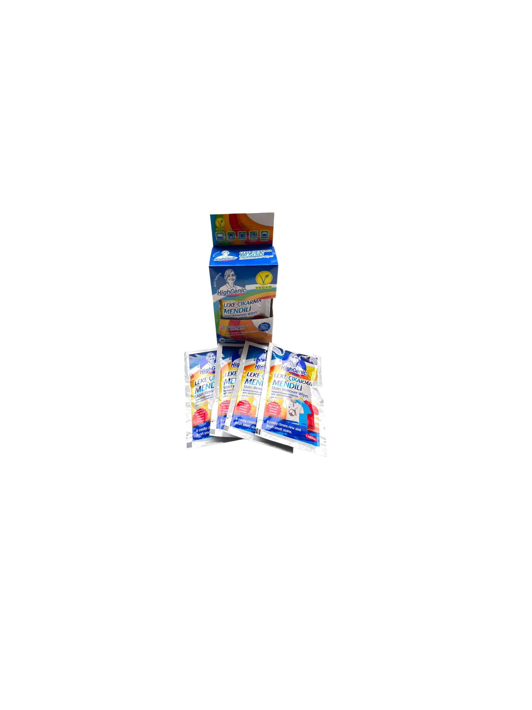 HighGenic dėmių šalinimo servetėlės – Stain Remover Wipes, veganiškos (10 vnt.)