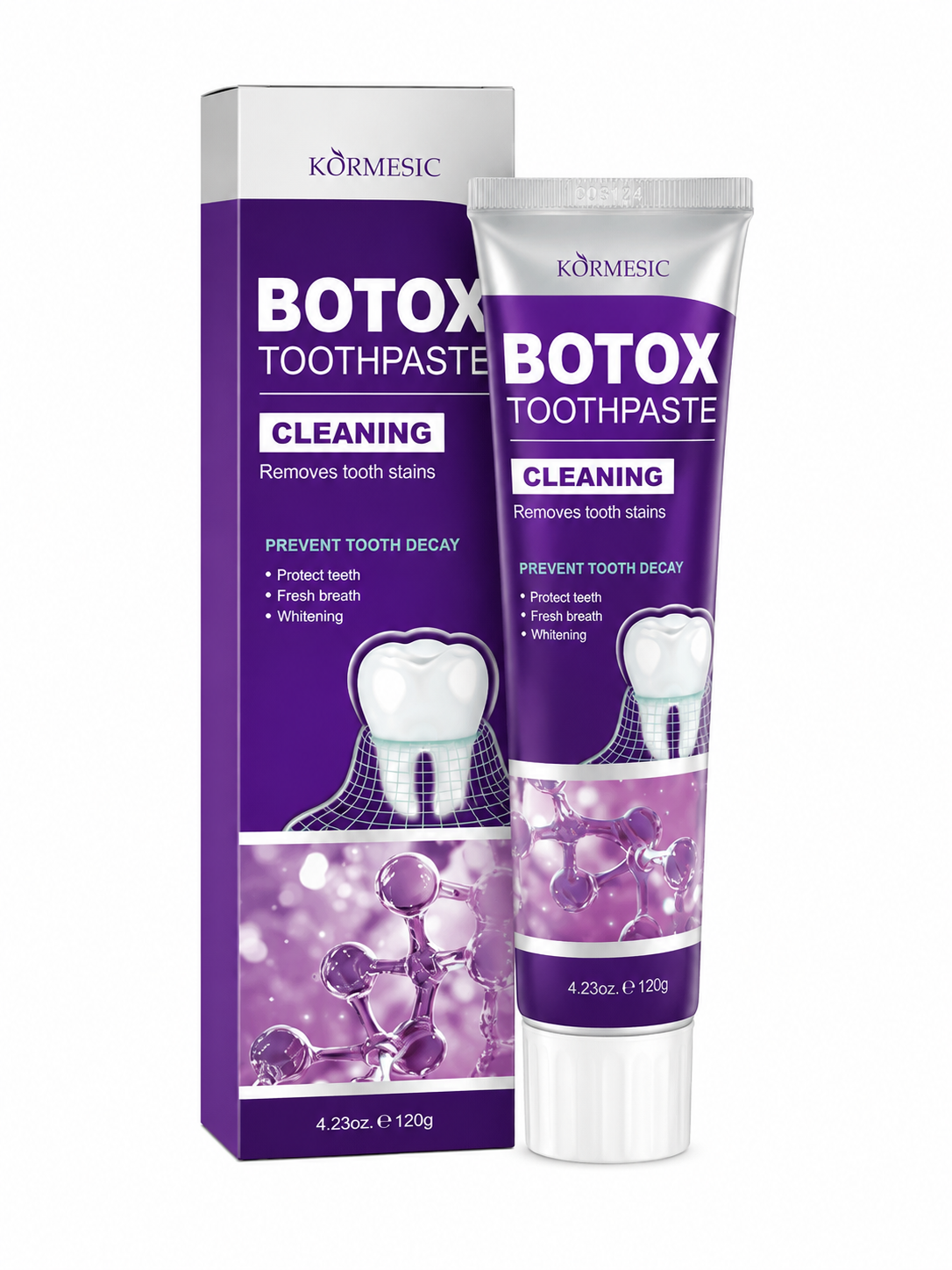 Kormesic Botox Toothpaste Cleaning valomoji dantų pasta su balinamuoju efektu 120 g.