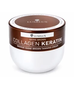 Luxelux Collagen Keratin Shine Brown – bronzinis įdegio kremas su kolagenu ir keratinu, 280 ml