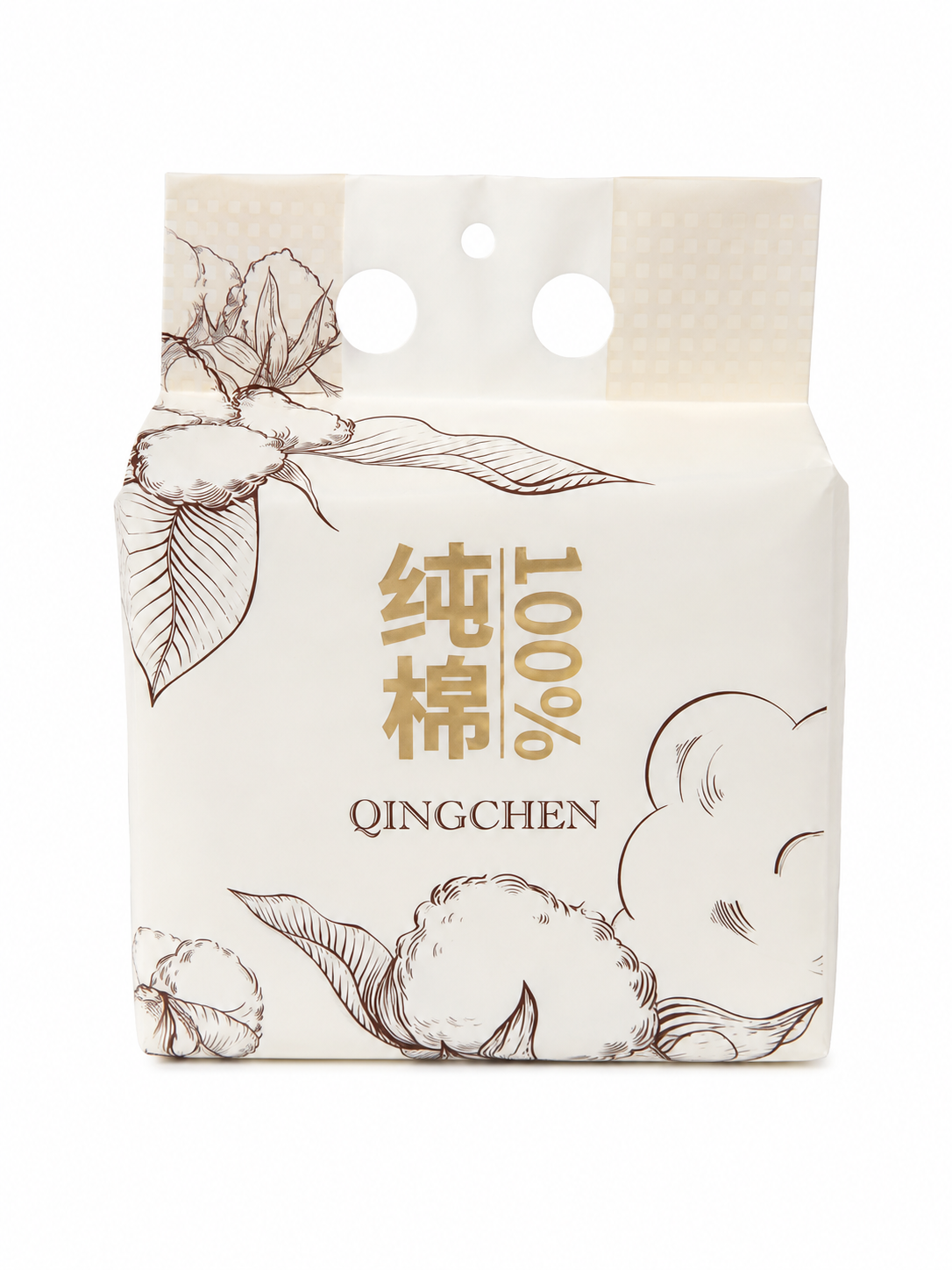 QINGCHEN 100 % medvilniniai vienkartiniai veido rankšluostėliai 100 vnt.