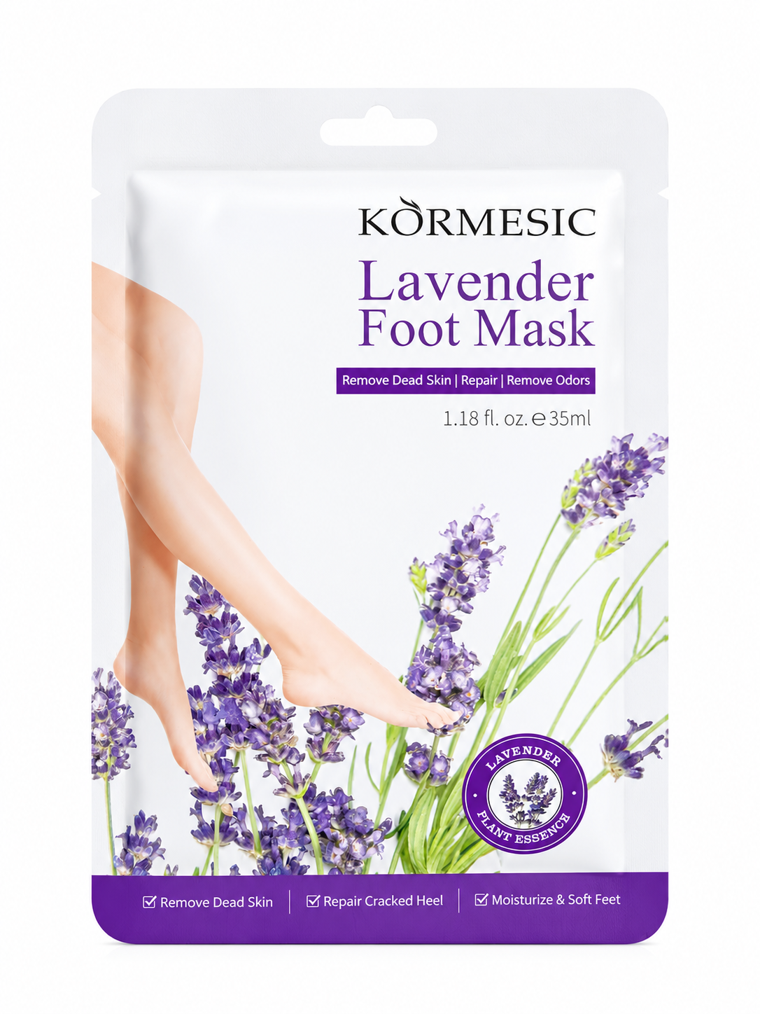 KORMESIC Levandų pėdų kaukė su levandų ekstraktu 35 ml