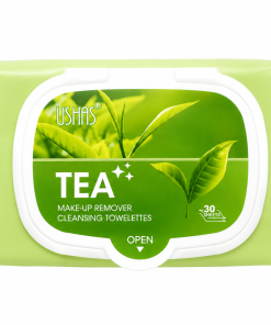 USHAS Tea makiažo valomosios servetėlės su žaliosios arbatos ekstraktu, 30 vnt.