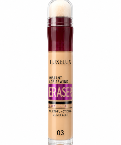 LUXELUX Instant Age Rewind daugiafunkcis veido ir paakių maskuoklis Nr. 03 su kempinėlės aplikatoriumi, 6,8 ml.